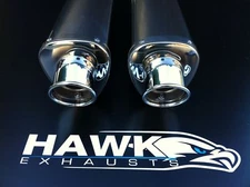 Kawasaki ZZR 1400 06-07 Stainless Tri-Oval Exhaust Cans