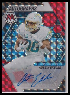 2023 Panini Mosaic #AM-AE Austin Ekeler Autographs Mosaic Red #/199
