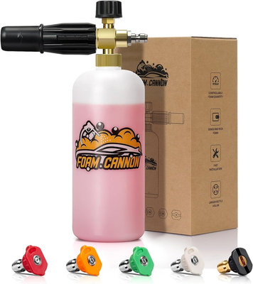 #ad Foam Cannon Kit 1L Bottle Pressure Washer Nozzle Tips 1 4 Inch Connector for $30.39