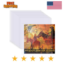 30 Pack 4 Mil Thick Vinyl Sleeves, 12.75" X 12.75" Vinyl Record Sleeves Clear