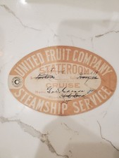 Vintage United Fruit Company Steamship Luggage Tag - S.S. Atenas/Pastores 1920s