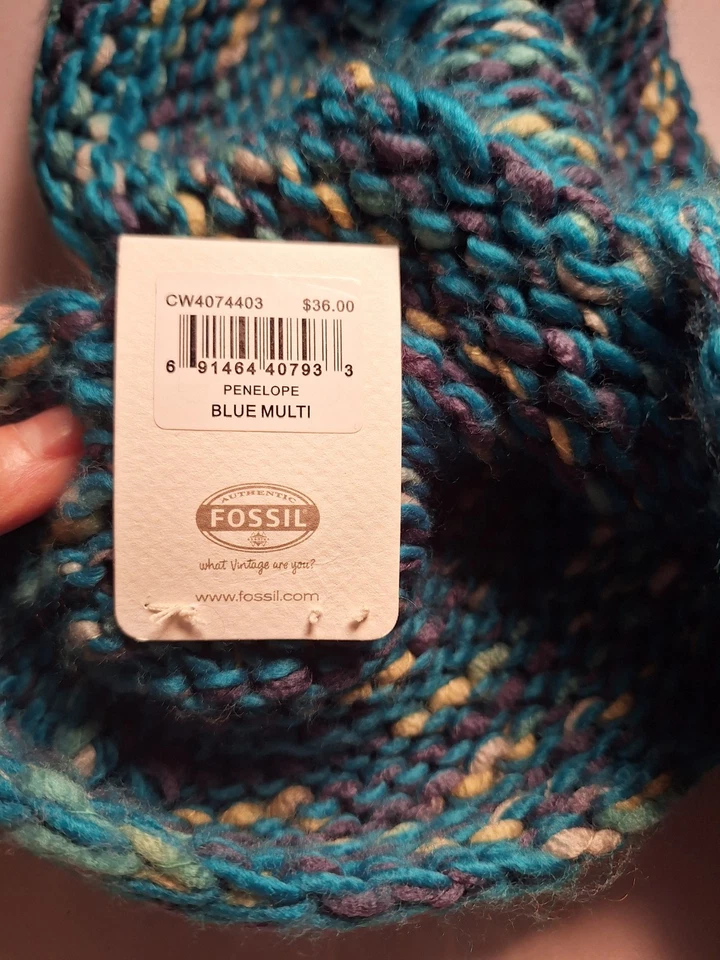 Fossil Пенелопа разноцветная пряжа войлок цветочный шарф новый с Ярлыками $36 причудливый богемное подарок - Изображение 3 из 4
