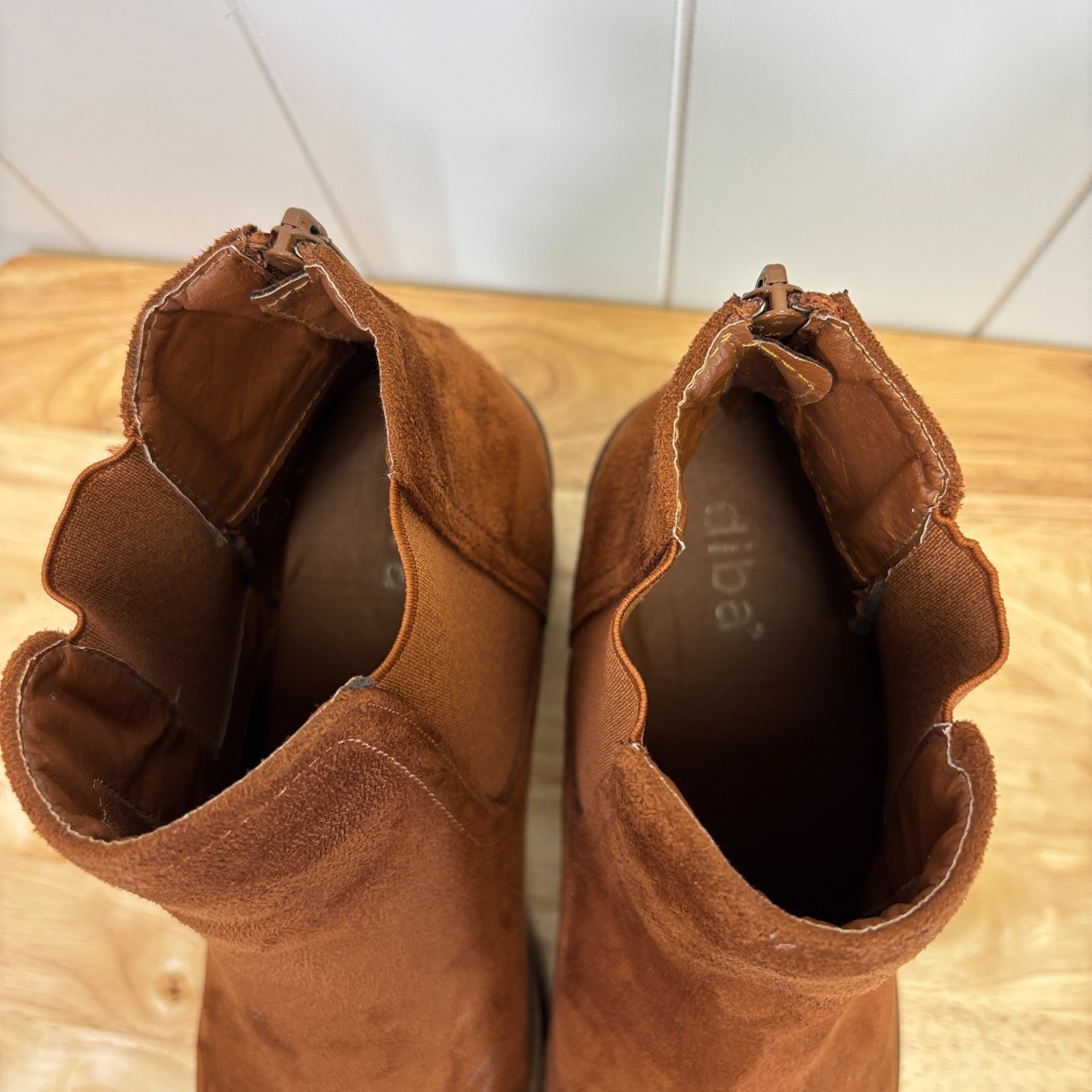 Diba Womens Boho Indie Chunky Ankle Platform Booties Size 11 Cognac Hipster