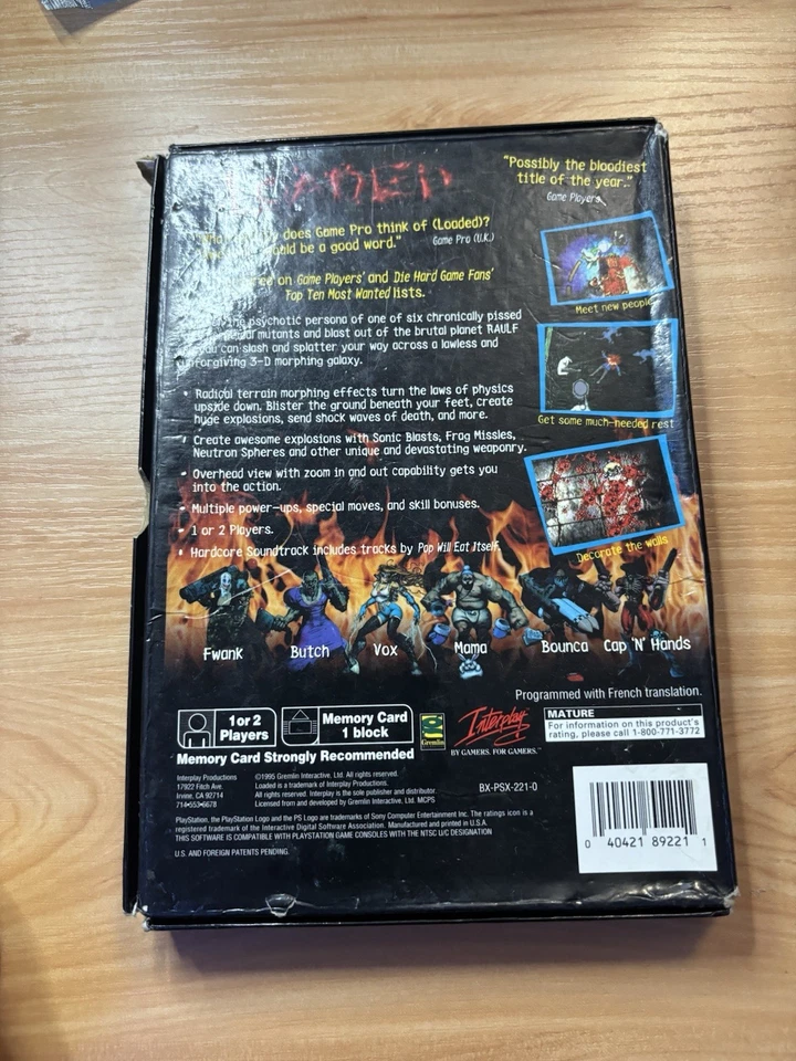 Loaded Long Box Sony Playstation 1 PS1 Complete 1995 Longbox No Manual - Image 3 of 4