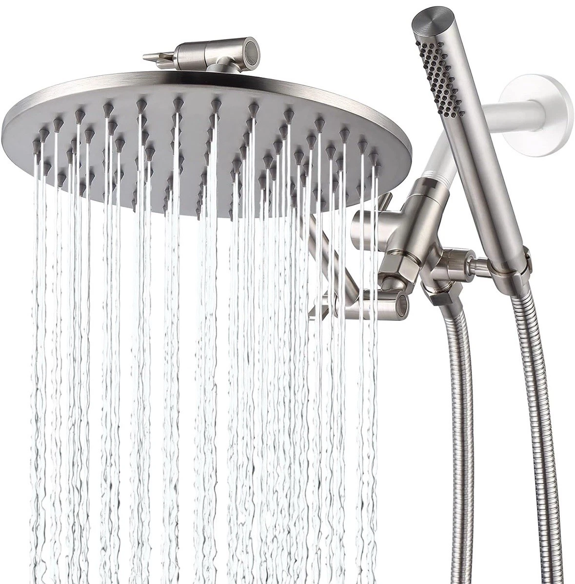 G-Promise All Metal 8 Inch Rain Shower Head with Handheld Spray