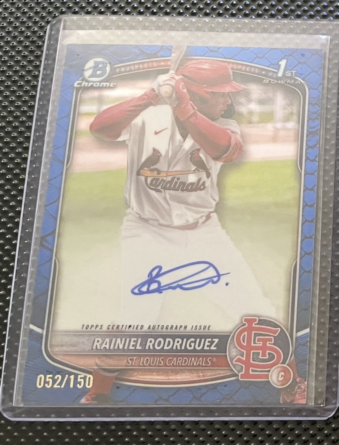 2025 1st Bowman Chrome Rainiel Rodriguez Blue Reptilian Refractor Auto /150 STL