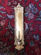 Tell City Ornate Polished Brass Candle Holder Wall Sconce Pattern 4006