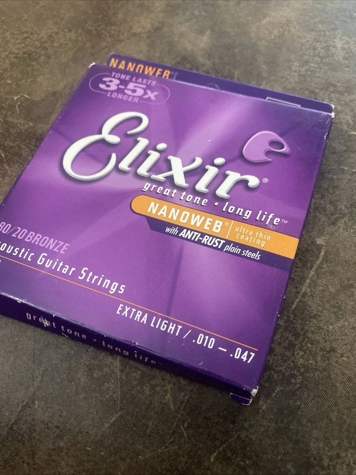 Elixir Nanoweb 80/20 Extra Light Acoustic Guitar Strings - .010-.047 - Image 3 of 4