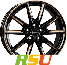 Borbet LX18 black glossy gold spoke rim 8x18" ET48 LK5 112 ML 66.6 Alufelgen ...