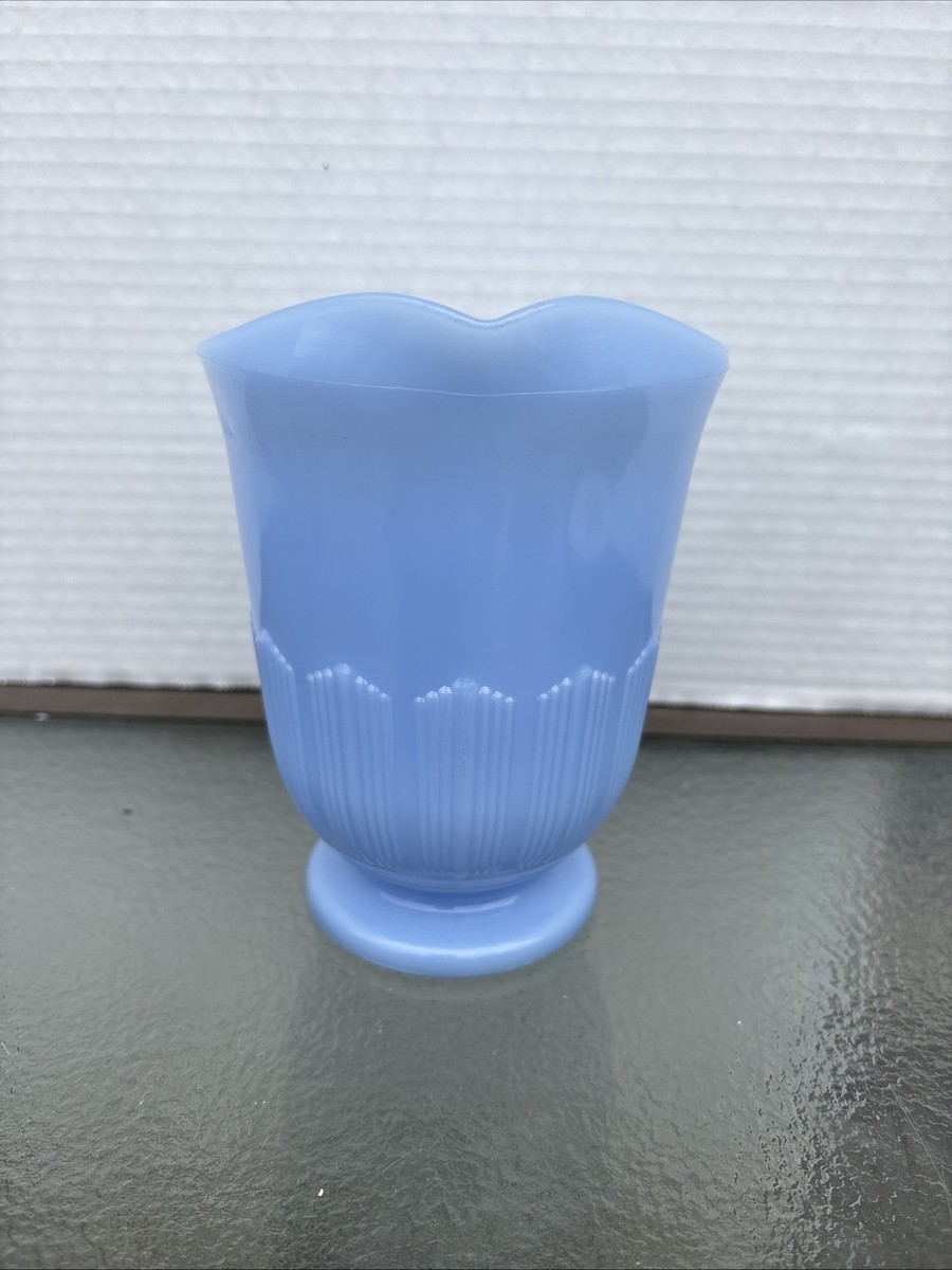 Vintage Pyrex Glass Delphite Blue Canadian Piecrust Milk Pitcher c