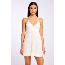 Zara Women's Ivory Boho Knit Embroidered Sleeveless Mini Dress Size S