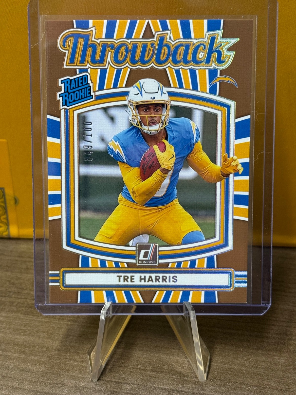 Tre Harris Rated Rookie 2025 Donruss Throwback /100 Bronze Chargers