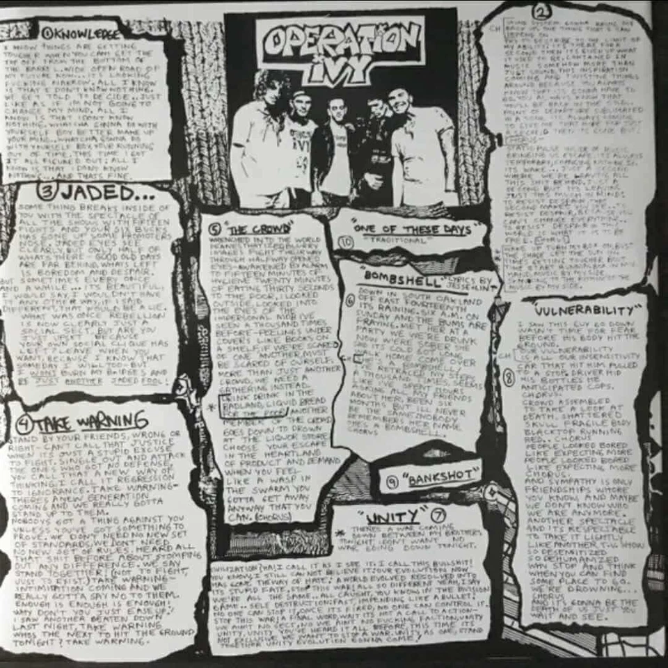 Operation Ivy - Energy Vinyl Album Clear With Black Splatter Sealed! 1,000 Made - Image 4 of 4