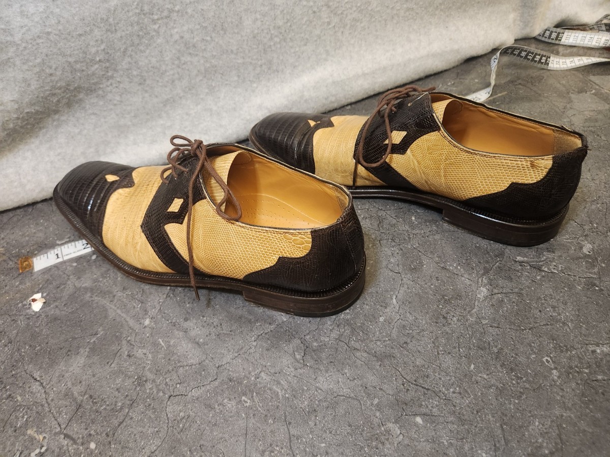 David Eden Genuine Teju Lizard Two-Tone Oxford Shoes Size  display picture 3