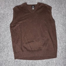 Jos. A. Bank Signature Collection Vest Mens XL Brown Pima Cotton Sweater