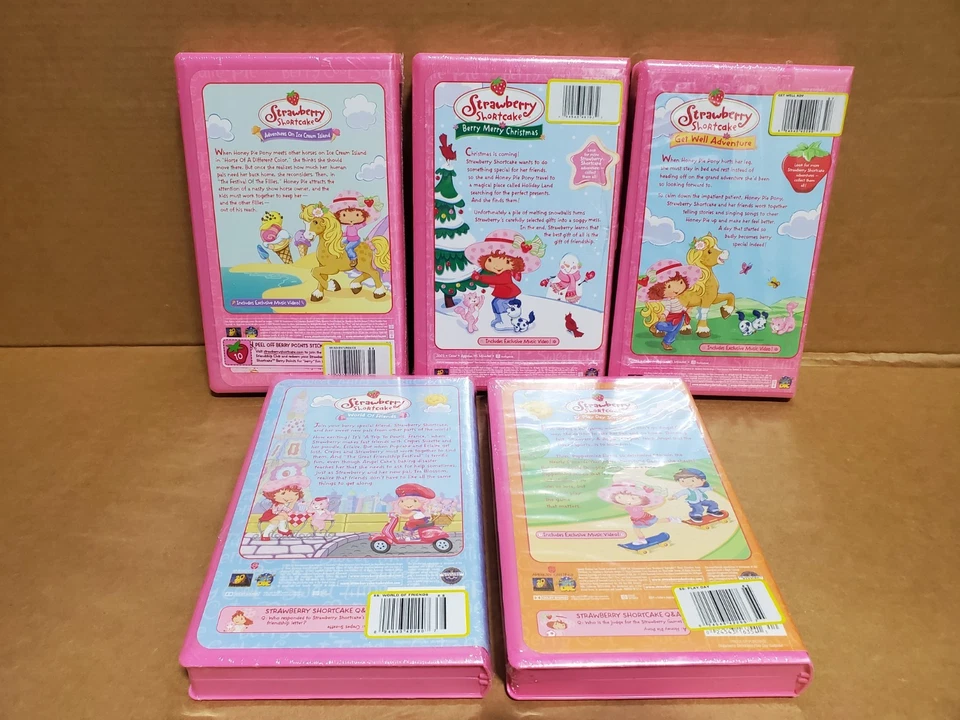 SEALED Strawberry Shortcake Lot of 5 VHS Movies (SCENTED!) Ice Cream Island - Image 4 of 4