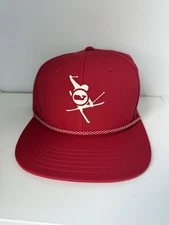 Vineyard Vines Skier Patch Flat Brim Trucker Hat New, Mens, Red