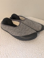 Mahabis Classic Slippers Womens US 7.5 EU 38 Light Grey Wool Felt Indoor Outdoor