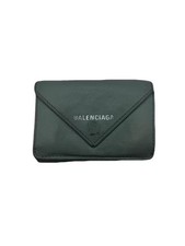 Balenciaga Wallet Leather Blue USED TB74-3