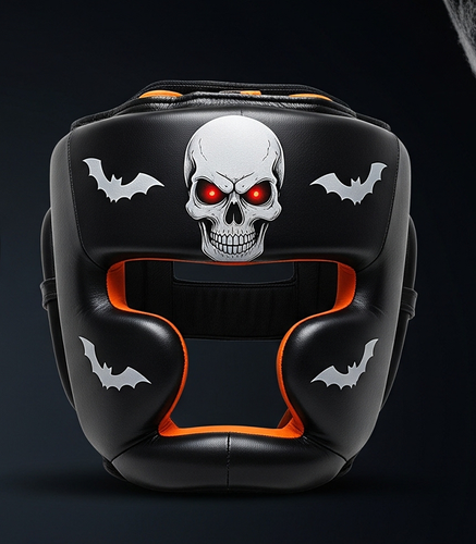 Boxing Gloves Halloween Set – Skull Design Gloves, Head Guard & Groin Guard USA - Picture 2 of 4