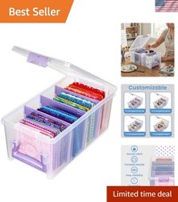 Semi Satchel Portable Craft Organizer with 3 Dividers - Clear Plastic Storage...