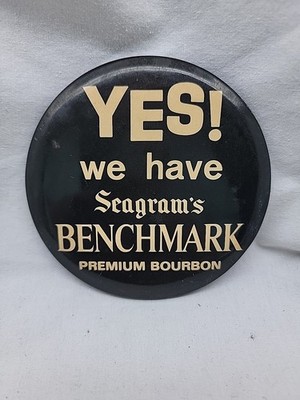 Seagrams Benchmark Premium Bourbon Large Vintage Button Pin