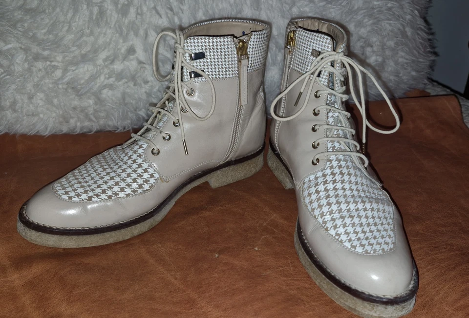 Paire de bottines BOCAGE Femme Beige t 38 tout cuir TBE - Photo 2/4