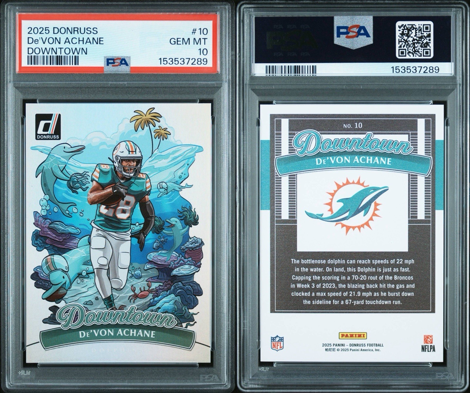 2025 Panini Donruss - Downtown! De'Von Achane #10