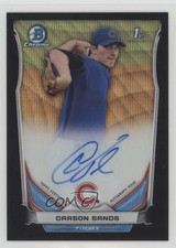 2014 Bowman Draft Chrome Pick Black Wave Refractor 3/15 Carson Sands Auto g6p
