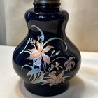 Set 2 Vintage Black & Floral Kaadan LTD 1980 Kerosene Oil Lamps Lanterns w/Globe — photo 3