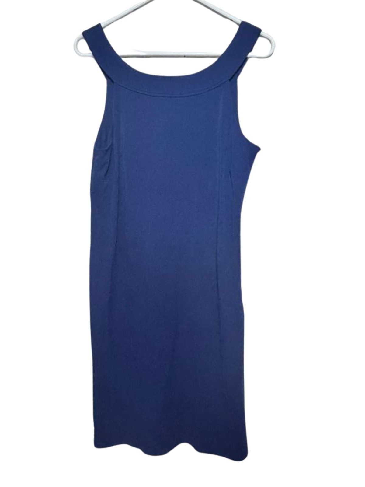 Lauren Ralph Lauren Dress Women Size 12 Blue Shift Sleeveless Midi