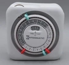 Intermatic TIME-ALL TN111 Indoor Plug-In Mechanical Timer Lights & Appliances