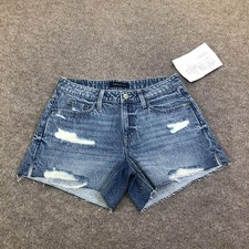 Aeropostale Shorts Juniors 6 Blue Denim 4 Inseam Cutoff Distressed Raw Hem