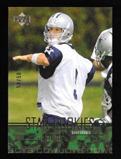 Tony Romo 2003 Upper Deck Star Rookies Gold #50/50 SP Rare Gold Rookie Card #256. rookie card picture