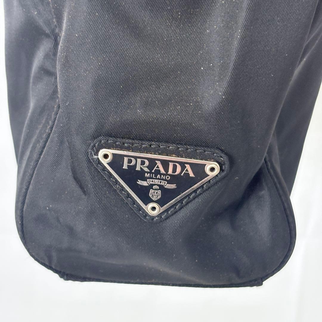 Prada Nylon Handle Tote Bag Black Classic Vintage Authentic thumbnail 4