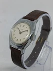 VINTAGE 1960s Timex Women's 24mm Manual Wind Silver Tone Leather Strap Watch
