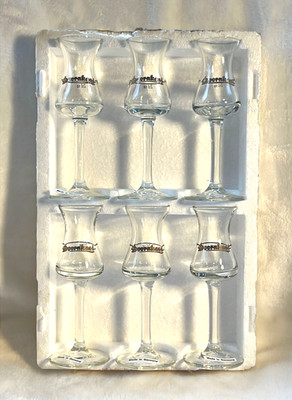 SCHNAPPS ANYONE! BEAUTIFUL SET OF 6 STEMMED DOORNKAAT VINTAGE GLASSES ~ GERMANY.