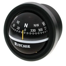 Ritchie Navigation V-57.2 Explorer Compass - Dash Mount, Black with Black Dial,