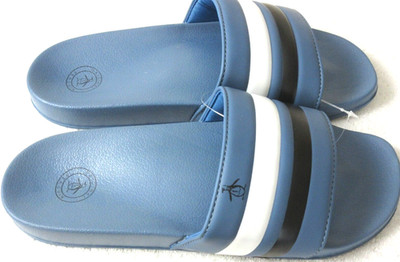 Original Penguin Men's Earle Slide Sandal Blue White Dark Blue Black NWT Classic