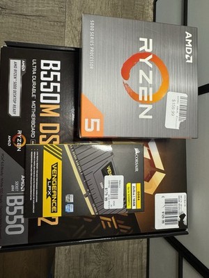AMD Ryzen 5 5500 W Cooler,Gigabyte B550M DS3H MB, Corsair 16GB DDR4 RAM Combo