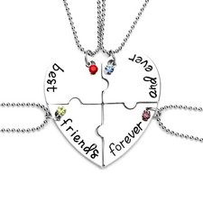 4 BFF Gifts Necklaces Matching Necklace for Best Friends Forever and Ever Neckla