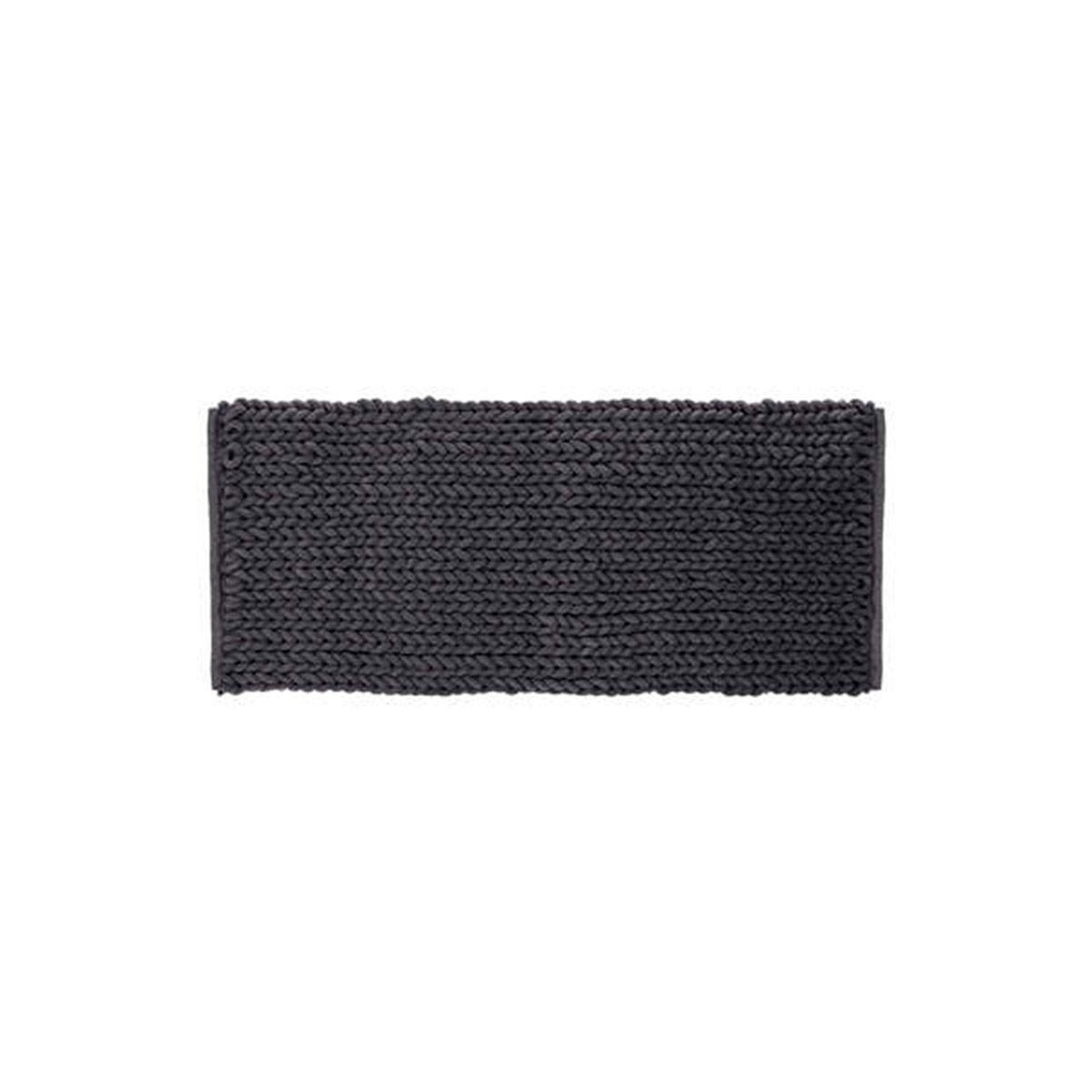 Tapis de salle de bain 50x120 cm gris foncé en coton tissé épais pour sortie de douche confort