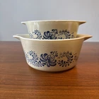 Vintage Pyrex Blue Homestead 473 and 474-B