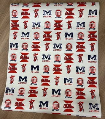 Vintage 1984 OLE MISS REBELS Colonel Reb NOS unused roll of wallpaper