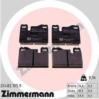 Zimmermann Bremsbelagsatz, Scheibenbremse Hinterachse, Vorderachse FüR Porsche
