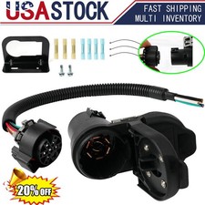 7 Way Trailer Tow Hitch Connector Receptacle Harness Installation Kit 2026 NEW