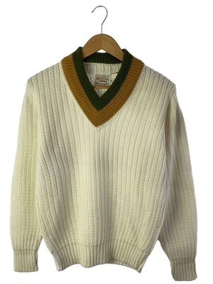 CAMPUS Knit Sweater (Thick) M Acrylic White Solid Color
