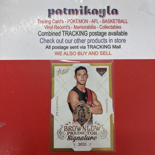 2025 AFL Select Footy Stars Brownlow Signature JYE CALDWELL # 194/220