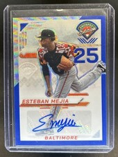 2025 Panini Prospect Edition Esteban Mejia Holo Signatures Blue Wave Auto #/75