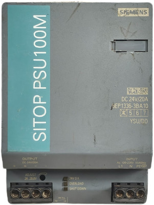 SIEMENS SITOP PSU100M 6EP1336-3BA10 Power Supply AC/DC 120-230VAC IN 24V/20A OUT